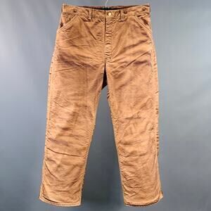 2023 Size S Brown Marble Print Cotton Worker Casual Pants